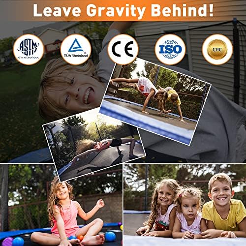 Tranpoline 1500LBS for Kids and Adults with Enclosure Net and Basketball Hoop