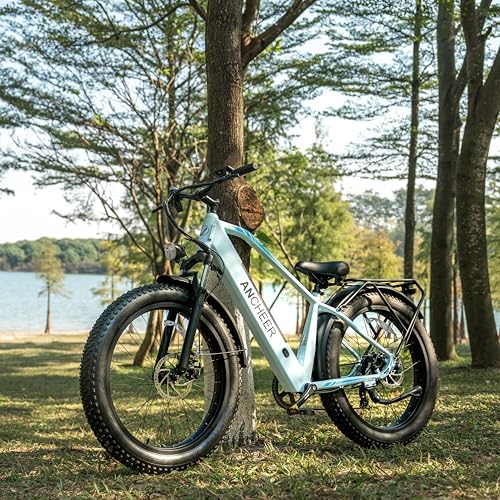 ANCHEER 26" Electric Bike for Adults, 1000W Peak Motor, 60 Miles Range, Fat Tire Electric Bike Off-Road EBike for Men &