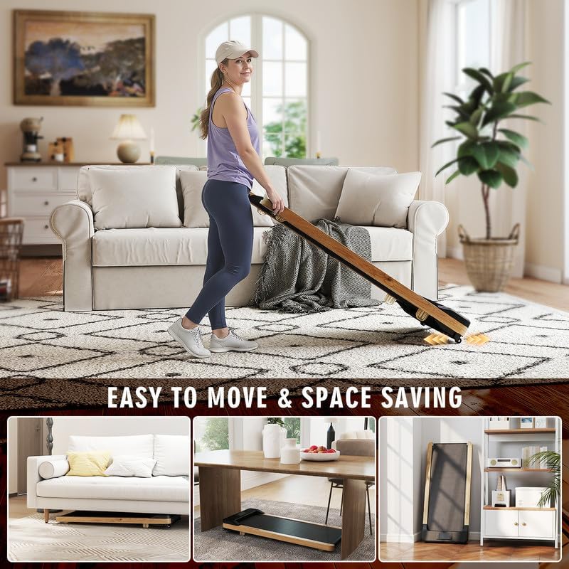 Maksone Under Desk Treadmill for Office Workers with Wooden Walking Pad and Remote Control | Maksone Expert Under Desk