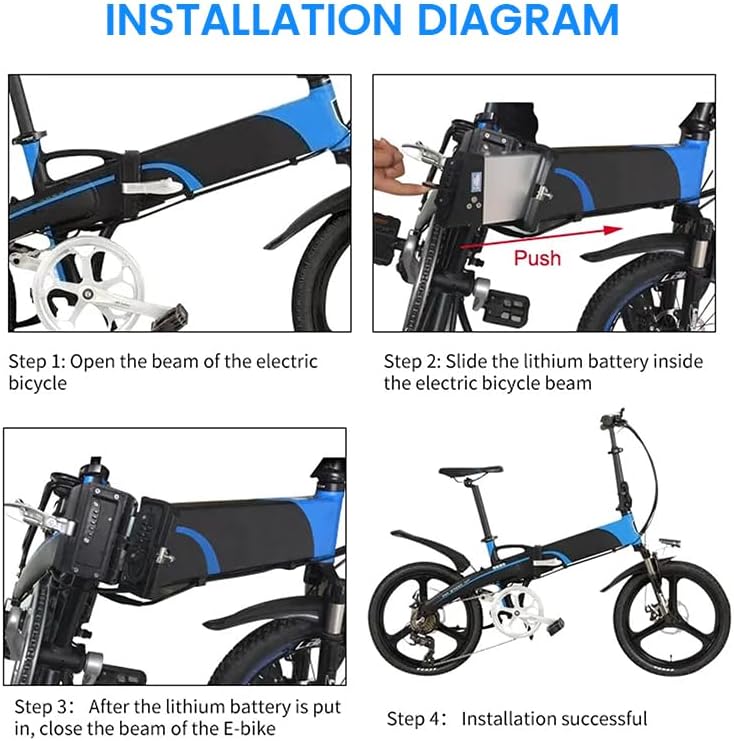 48V 10.4Ah Folding Ebike Battery for 250W 500W 750W 1000W Motor (Top Selling A Grade Cell) 48V 14Ah DCH-006 Built in E