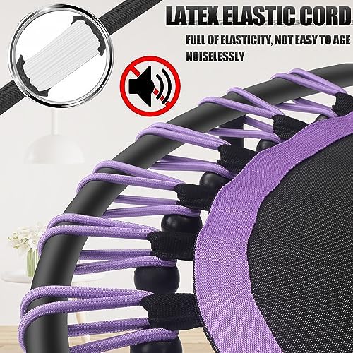 NEWAN Silent Mini Trampoline for Adults - 40" to 48" Diameter, Max Limit 330lbs, Silent Bungee Rebounder Jumping Cardio