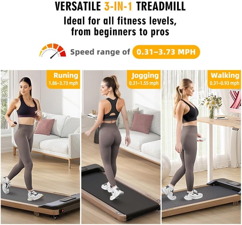 Maksone Under Desk Treadmill for Office Workers with Wooden Walking Pad and Remote Control | Maksone Expert Under Desk