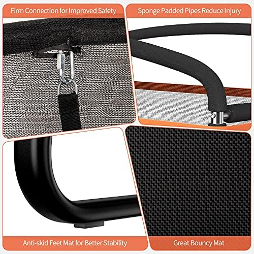 GYMAX Kids Trampoline 6FT Swing Enclosure Safety Net ASTM Approved Indoor Outdoor Birthday Gift