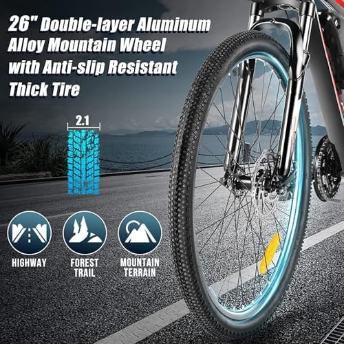 ANCHEER 26" Electric Mountain Bike for Adults with Peak 750W Motor | 22 MPH Commuter Ebike from ANCHEER with 55 Miles R