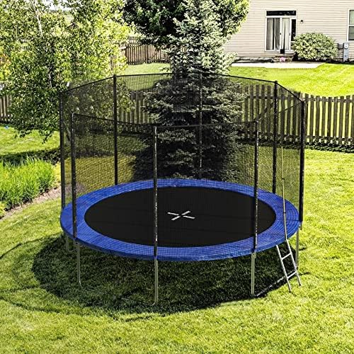 AOTOB Heavy Duty Trampoline with Safety Net and Hoop for Kids and Adults Outdoor Jumping