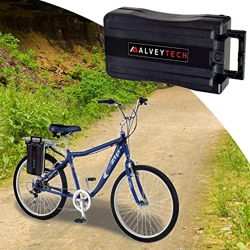 AlveyTech 24 Volt 10 Ah Rack Mount Battery Pack for Currie eZip and IZIP Bikes - Replacement with Button-Style Terminals