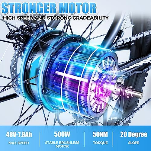 ANCHEER 26" Electric Mountain Bike for Adults with Peak 750W Motor | 22 MPH Commuter Ebike from ANCHEER with 55 Miles R