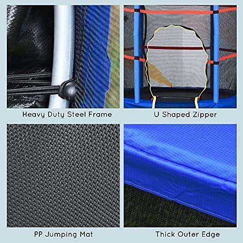 Outsons 5FT Trampoline for Kids | 55" Mini Indoor Outdoor Toddnginele Trampoline Toy | Springless Design Safety Trampol