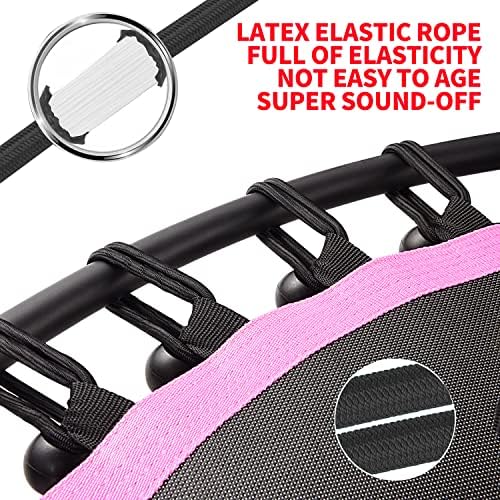 NEWAN Silent Mini Trampoline for Adults - 40" to 48" Diameter, Max Limit 330lbs, Silent Bungee Rebounder Jumping Cardio