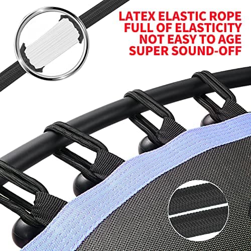 NEWAN Silent Mini Trampoline for Adults - 40" to 48" Diameter, Max Limit 330lbs, Silent Bungee Rebounder Jumping Cardio
