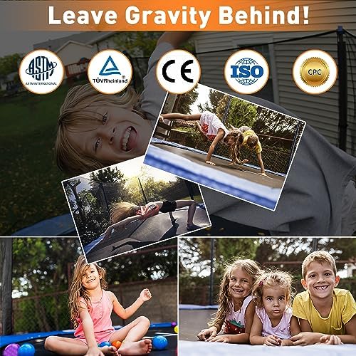 Tranpoline 1500LBS for Kids and Adults with Enclosure Net and Basketball Hoop