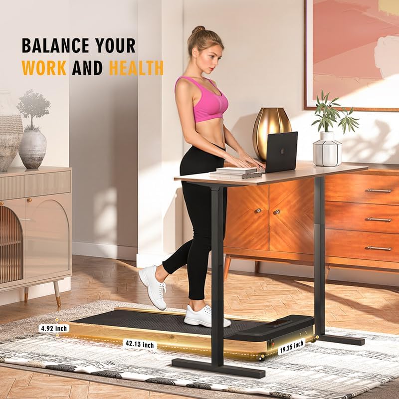 Maksone Under Desk Treadmill for Office Workers with Wooden Walking Pad and Remote Control | Maksone Expert Under Desk