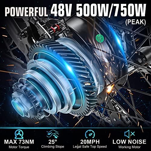 ANCHEER 750W Electric Bike for Adults, 60 Miles Ride, Fast Charge, 27.5'' Hummer Electric Mountain Bike with LCD Display