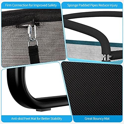 GYMAX Kids Trampoline 6FT Swing Enclosure Safety Net ASTM Approved Indoor Outdoor Birthday Gift